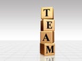 Golden team with reflection Royalty Free Stock Photo