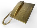 Golden telephone line concept Royalty Free Stock Photo