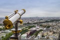 Golden telescope on Paris Royalty Free Stock Photo