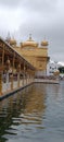 Golden temple in Amritsar punjab with sarovar view.