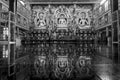 Golden Temple at Bylakuppe - tibetan monastery in Black and white