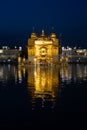 Golden temple Harmandir sahib in Amritsar at night Royalty Free Stock Photo