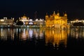 Golden temple Harmandir sahib in Amritsar at night Royalty Free Stock Photo