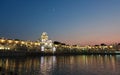 The Golden Temple Harmandir Sahib at night. The holiest Gurdwara and the most important pilgrimage site of Sikhism 2019