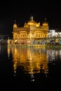 Golden temple Harmandir sahib in Amritsar at night Royalty Free Stock Photo