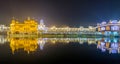 Golden Temple at night in Amritsar, Punjab, India Royalty Free Stock Photo