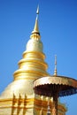 Golden Temple in Northern Thailand Royalty Free Stock Photo