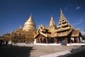 Golden temple Shwezigon Paya in Nyaung U (Bagan) - Myanmar Royalty Free Stock Photo