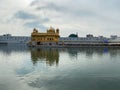 Golden temple Sikh historic temple view with cloudy sky