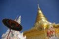 Golden temple at Wat Phrathatchaehaeng Royalty Free Stock Photo