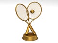 Golden tennis trophy
