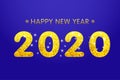 Golden text 2020 on abstract background for Happy New Year Royalty Free Stock Photo