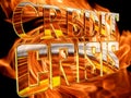 Golden Text credit crisis on the background of a flame of fire Royalty Free Stock Photo