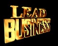 Golden Text lead bussiness on a black background