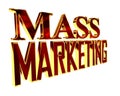 Golden Text mass marketing on a white background Royalty Free Stock Photo