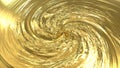 Golden texture of a swirling vortex with a center. Gold background with a twisted pattern. The Milky Way galaxy