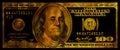 golden textured 100 US dollar banknote with black background Royalty Free Stock Photo