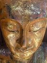 Golden Thai buddha closeup