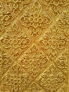 Golden Thai style pattern design handcraft on door Royalty Free Stock Photo