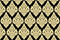 Golden thai style pattern Royalty Free Stock Photo