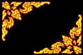 Golden thai style pattern on wall, traditional art Royalty Free Stock Photo