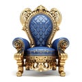 Golden throne with blue leather