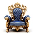Golden throne with blue leather