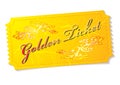 Golden ticket Royalty Free Stock Photo