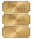 Golden Ticket Art Logo Stub coupon template Royalty Free Stock Photo