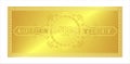 Golden ticket gloss golden, gift, prize discount, admission patterns, ornament,