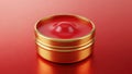 Golden Tin Candle with Red Wax and Flame Royalty Free Stock Photo