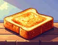 Golden Toasted Bread Slice on Wooden Surface Royalty Free Stock Photo
