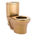 Golden toilet bowl. 3D rendering