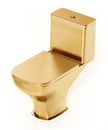 Golden toilet isolated on white background. 3D illustration