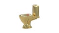 Golden toliet bowl. 3d rendering animation