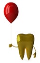 Golden tooth with balloon