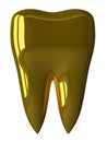 Golden tooth isolated Royalty Free Stock Photo