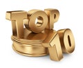 Golden top 10 on podium. 3D icon