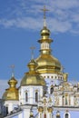 Golden towers of Orthodox church in Kiev, Ukraine