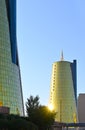 Golden Towers, Astana, Kazakhstan, with a sun glare