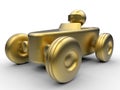 Golden toy race car