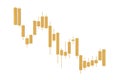 Golden Trading Financial Candlesticks Pattern Chart. 3d Rendering