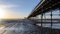 Sunset at the beach Southport Merseyside Royalty Free Stock Photo