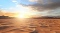 Golden Tranquility, A Desert Sunset Panorama