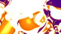 golden translucent liquid metaspheres floating on rose backdrop - abstract 3D illustration