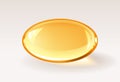 Golden trasparent capsule - realistic medical pill or honey drop