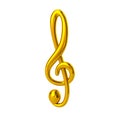 Golden treble clef 3d illustration