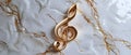 Golden Treble Clef on Marble Elegance. Concept Music, Treble Clef, Golden, Marble, Elegance