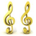 Golden treble clefs