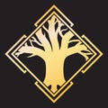 Golden tree logo symbol jewel